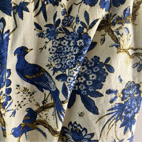 Sundance Cropped Leia Pants Floral Blue Relaxed Lounge Bohemian Peacock size SP - Picture 11 of 12